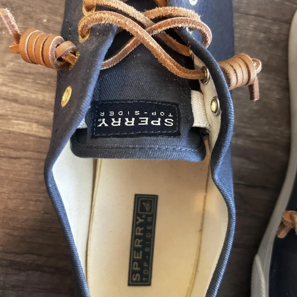 Sperry Top-Sider Shoes‎ Womens Size 8.5 Canvas Lace Up Boat Casual STS90550